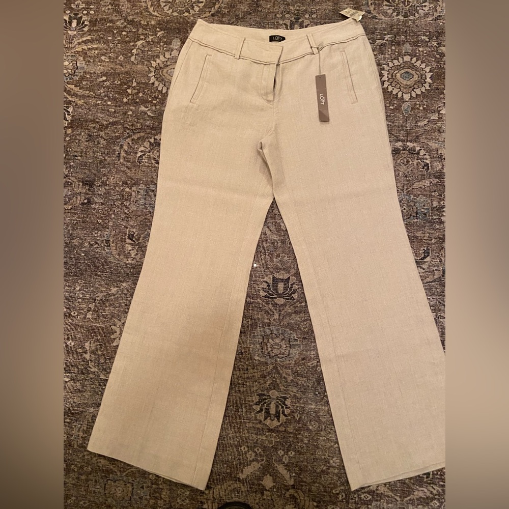 Loft - Linen Marisa Trousers - inseam length is 29 inches - Size 8p - NWT